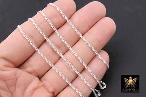 925 Sterling Silver Curb Chain, 2.7 mm 14 K Gold Filled Dainty Curb Chain CH# 831, Unfinished Cable Jewelry Chain