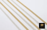 925 Sterling Silver Curb Chain, 3.1 mm 14 20 Dainty Curb Chain CH #832, 14 K Gold Filled Unfinished Cable CH #733