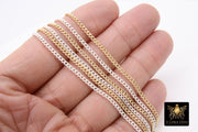 925 Sterling Silver Curb Chain, 3.1 mm 14 20 Dainty Curb Chain CH# 832, 14 K Gold Filled Unfinished Cable CH# 733