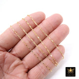14 K Gold Filled Box Chains, 14 20 Unfinished By The Foot CH# 901, 3 mm 4.4 mm or 6.4 mm Venetian