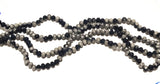 Matte Black Electroplated Crystal Beads, Faceted AB Smoky Gray Rondelle Glass Beads, BS 78