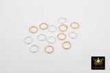 925 Sterling Silver Twist Jump Rings, Open Snap Close Sparkle Rings # 812, 5.0 mm 6.0 mm
