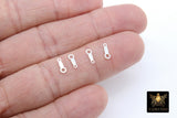 925 Sterling Silver Clasp Ends, 8 mm Quality Tags #2129, 925 Stamped Jewelry Chain Tag Ends