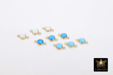 14 K Gold Filled Solitaire Connectors, 4 mm White Opal Links #2813, Pink CZ Style Genuine 14 20 Gold Blue Opal