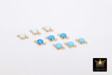 14 K Gold Filled Solitaire Connectors, 4 mm White Opal Links # 2813, Pink CZ Style Genuine 14 20 Gold Blue Opal
