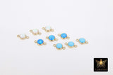 14 K Gold Filled Solitaire Connectors, 4 mm White Opal Links #2813, CZ Style Genuine 14 20 Gold Blue Opal