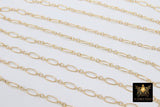 14 K Gold Filled Paperclip Jewelry Chains , 7.5 mm 925 Sterling Silver CH #806, Drawn Flat Rolo CH #706