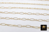 14 K Gold Filled Paperclip Jewelry Chains , 7.5 mm 925 Sterling Silver CH# 806, Drawn Flat Rolo CH# 706