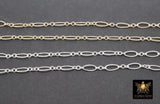 14 K Gold Filled Paperclip Jewelry Chains , 7.5 mm 925 Sterling Silver CH #806, Drawn Flat Rolo CH #706