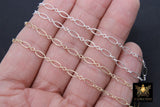 14 K Gold Filled Paperclip Jewelry Chains , 7.5 mm 925 Sterling Silver CH# 806, Drawn Flat Rolo CH# 706