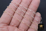 14 K Gold Filled Paperclip Jewelry Chains , 7.5 mm 925 Sterling Silver CH #806, Drawn Flat Rolo CH #706