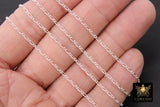 925 Sterling Silver Figaro Chains, 14 K Gold Filled 1.5 mm Unfinished 1/1 Figaro CH# 847, By The Foot