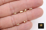 14 K Gold Filled End Caps, Gold Chain Stamped End Caps # 2244, 1.5 or 2.0 mm ID Hole