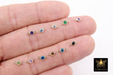 14K Gold Filled Birthstone Connectors, Top Quality CZ 3 mm Bezel Links #2888, Black Onyx CZ Permanent Jewelry Findings