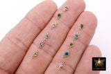 14K Gold Filled Birthstone Connectors, Top Quality CZ 3 mm Bezel Links #2888, Black Onyx CZ Permanent Jewelry Findings