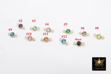14K Gold Filled Birthstone Connectors, Top Quality CZ 3 mm Bezel Links # 2888, Black Onyx CZ Permanent Jewelry Findings