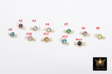 14K Gold Filled Birthstone Connectors, Top Quality CZ 4 mm Bezel Links, Permanent Jewelry Findings