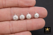 925 Sterling Silver Sun Charm, 14 K Gold Filled Sunshine Happy Face # 2264, Mini Charms Jewelry