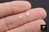 14 K Gold Filled Heart Charms, 4 Pc 925 Sterling Silver Quality Tags # 832, Stamped 4 mm Jewelry Findings # 2266