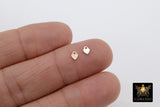14 K Gold Filled Heart Charms, 4 Pc 925 Sterling Silver Quality Tags # 832, Stamped 4 mm Jewelry Findings # 2266