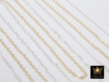 14 K Gold Filled Hammered Cable Chains, 2.4 x 1.9 mm 925 Sterling Sliver CH #838, Dainty Chain