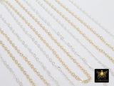 14 K Gold Filled Hammered Cable Chains, 2.4 x 1.9 mm 925 Sterling Sliver CH #838, Dainty Chain