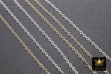 14 K Gold Filled Hammered Cable Chains, 2.4 x 1.9 mm 925 Sterling Sliver CH #838, Dainty Chain