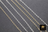 14 K Gold Filled Hammered Cable Chains, 2.4 x 1.9 mm 925 Sterling Sliver CH# 838, Dainty Chain CH# 730