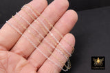14 K Gold Filled Hammered Cable Chains, 2.4 x 1.9 mm 925 Sterling Sliver CH# 838, Dainty Chain CH# 730