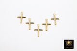 14 K Gold Filled Cross Charms, 925 Sterling Silver Tiny Crosses #830, 17 x 10 mm Minimalist Jewelry