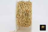 14 K Gold Filled Paperclip Chain, 8.5 mm Rectangle Drawn Chains #756, Unfinished USA 14 20 Gold
