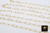 14 K Gold Filled Paperclip Chain, 8.5 mm Rectangle Drawn Chains #756, Unfinished USA 14 20 Gold
