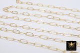 14 K Gold Filled Paperclip Chain, 8.5 mm Rectangle Drawn Chains, Unfinished USA 14 20 Gold