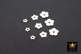 Silver Petal Spacer Beads, 20-200 pcs Round Brushed Flat Daisy Discs #2931, Flower Wavy Rondelle