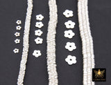 Silver Petal Spacer Beads, 20-200 pcs Round Brushed Flat Daisy Discs #2931, Flower Wavy Rondelle