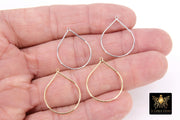 Silver Teardrop Hoop Ear Rings,  20 x 25 mm Silver Charms #737, Oval Gold Hoops High Quality Light Weight Wire Hoops Finding