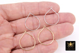 Silver Teardrop Hoop Ear Rings, 20 x 25 mm Silver Charms #737, Oval Gold Hoops High Quality Light Weight Wire Hoops Finding