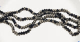 Matte Black Electroplated Crystal Beads, Faceted AB Smoky Gray Rondelle Glass Beads, BS 78