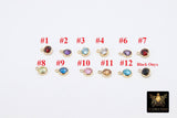 14K Gold Filled Birthstone Charms Bracelets, US 14 K GF Beaded 3 4 5 6 8 mm CZ, Colorful Stretchy