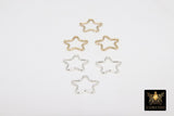 14 K Gold Filled Star Charms, 10 mm 925 Sterling Silver Soldered Links #826/#2238, Starburst Soldered Jewelry Jump Rings