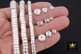 Brushed Silver Drum Beads, 6, 8