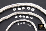 Silver Petal Spacer Beads, 20-200 pcs Round Brushed Flat Daisy Discs #2931, Flower Wavy Rondelle