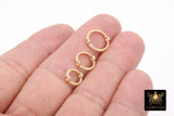 Gold Insert Ring Spacer Beads, 20 pcs Saturn Jump Ring For Beads, Circular Encasing Caps 6