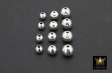 925 Sterling Silver Beads, Smooth Seamless Silver Round Beads #769, High Quality 3