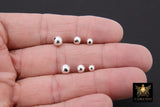 925 Sterling Silver Beads, Smooth Seamless Silver Round Beads #769, High Quality 3