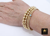 14K Gold Filled Beaded Bracelets, US 14 K GF 3 4 5 6 8 mm Beads, Stretchy Beaded