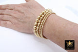 14K Gold Filled Beaded Bracelets, US 14 K GF 3 4 5 6 8 mm Beads, Stretchy Beaded