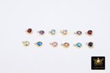 14K Gold Filled Birthstone Charms Bracelets, US 14 K GF Beaded 3 4 5 6 8 mm CZ, Colorful Stretchy