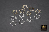 14 K Gold Filled Star Charms, 10 mm 925 Sterling Silver Soldered Links # 826, Starburst Soldered Jewelry Jump Rings