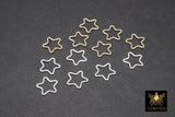 14 K Gold Filled Star Charms, 10 mm 925 Sterling Silver Soldered Links #826/#2238, Starburst Soldered Jewelry Jump Rings